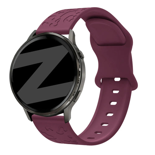 Bandz Garmin Vivomove HR Silicone Strap 'Leopard' (Wine Red)