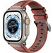 Bracelet cuir Apple Watch Ultra (rouge-marron)