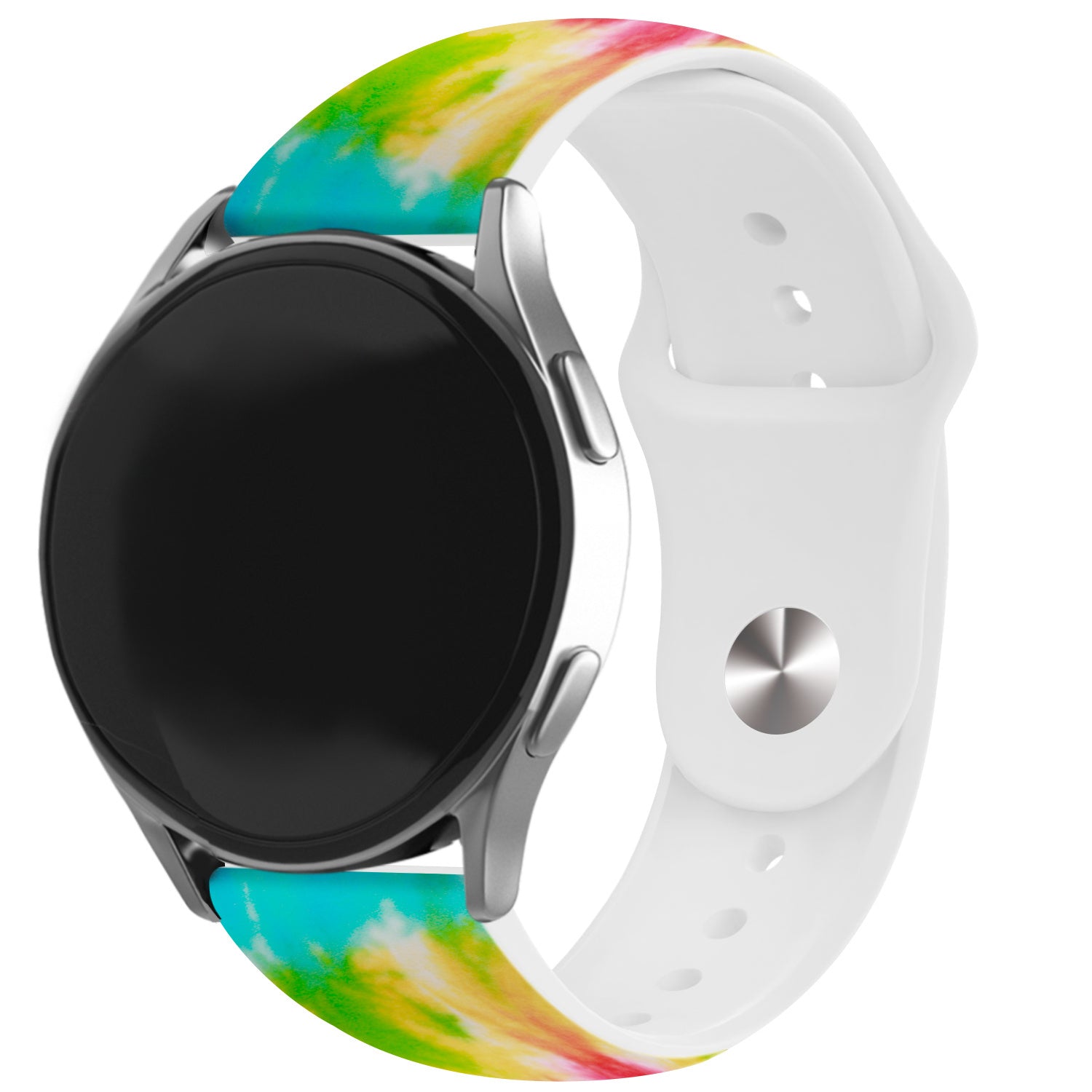 Print Silicone Strap, on a watch, 3/4 front view