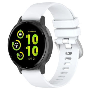 Silicone Classic Strap, white, on a watch, 3/4 front view