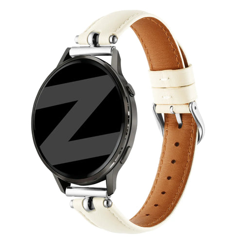 Bandz Amazfit Cheetah 2 Pro Leather Strap 'Bullet' (White)