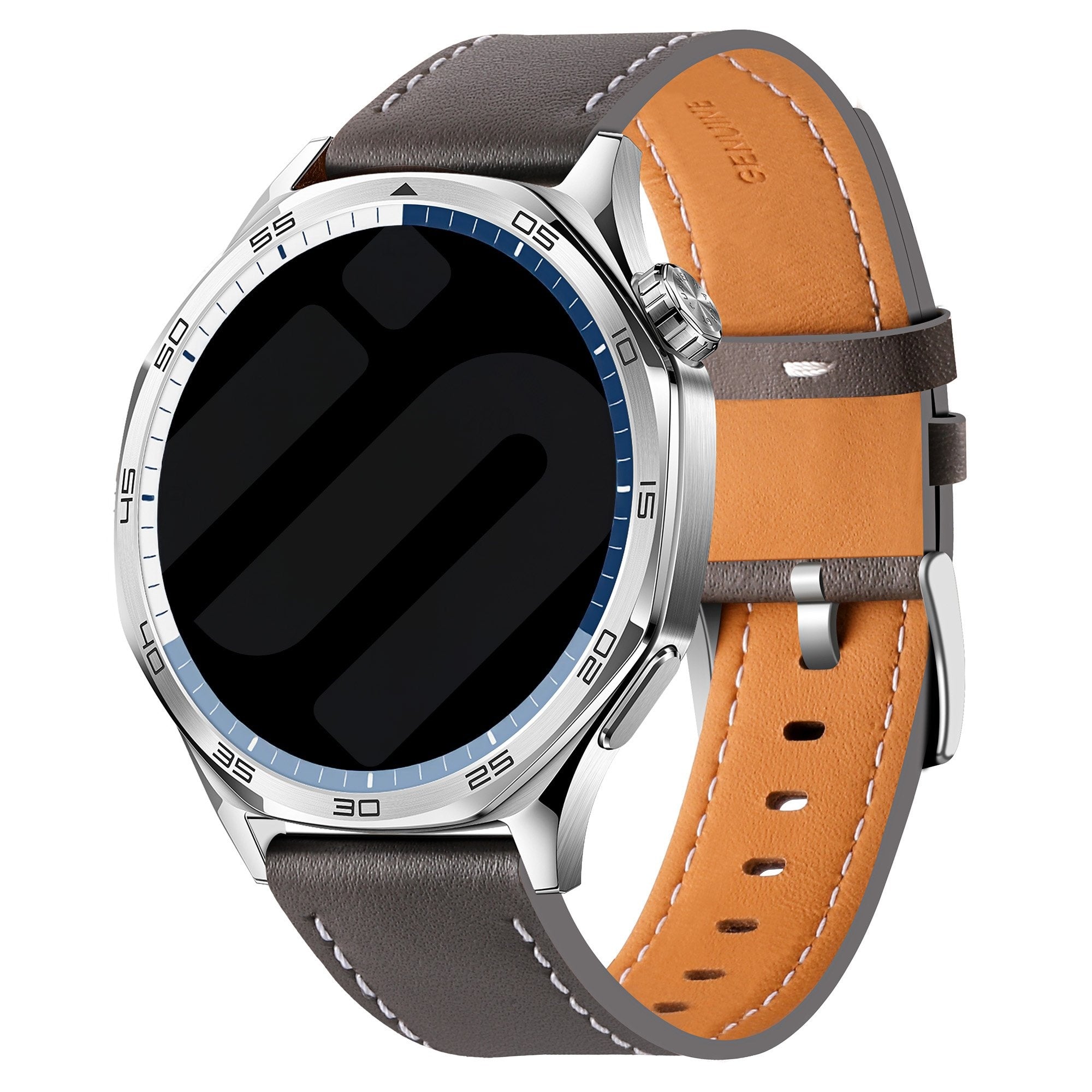Huawei Watch GT Runner 'One Push' Leather Strap (Grey)