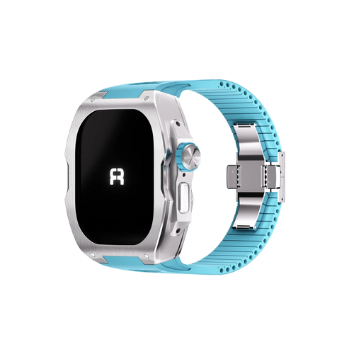 Reqior Boîtier avec bracelet en caoutchouc Apple Watch Ultra (bleu)