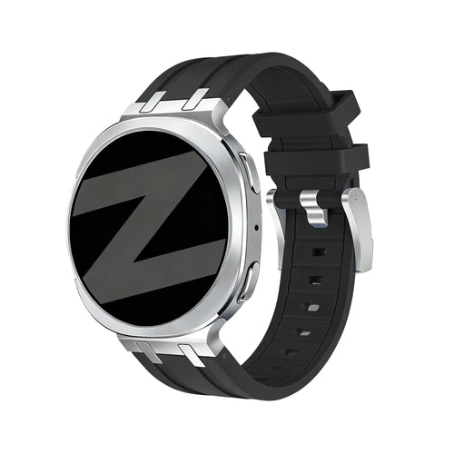 Bandz Samsung Galaxy Watch 8 - 44mm Silicone Strap 'Luxe Liquid' (Black)