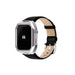 Reqior Boîtier en metal avec bracelet en cuir Apple Watch 45mm (argent/noir)