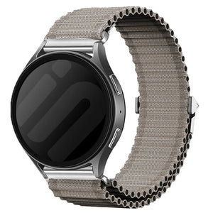Outdoor Nylon Strap, grey, on a watch, 3/4 front view