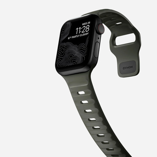 Nomad Bracelet silicone sport Apple Watch (vert cendré)
