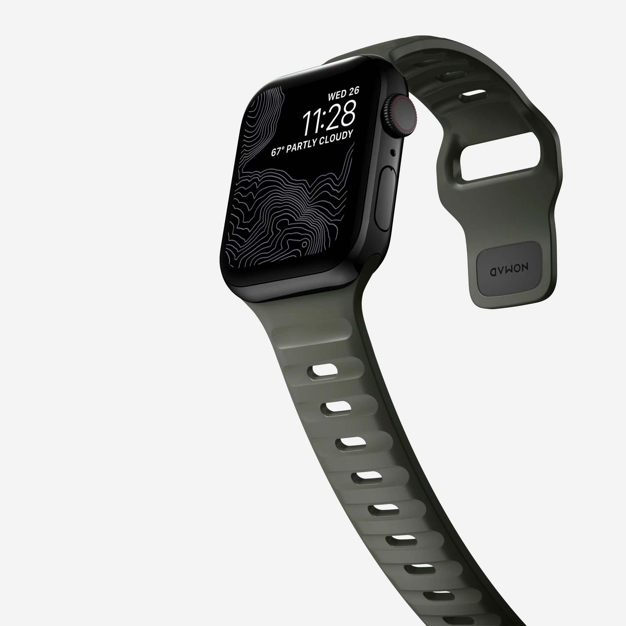 Nomad Bracelet silicone sport Apple Watch (vert cendré)
