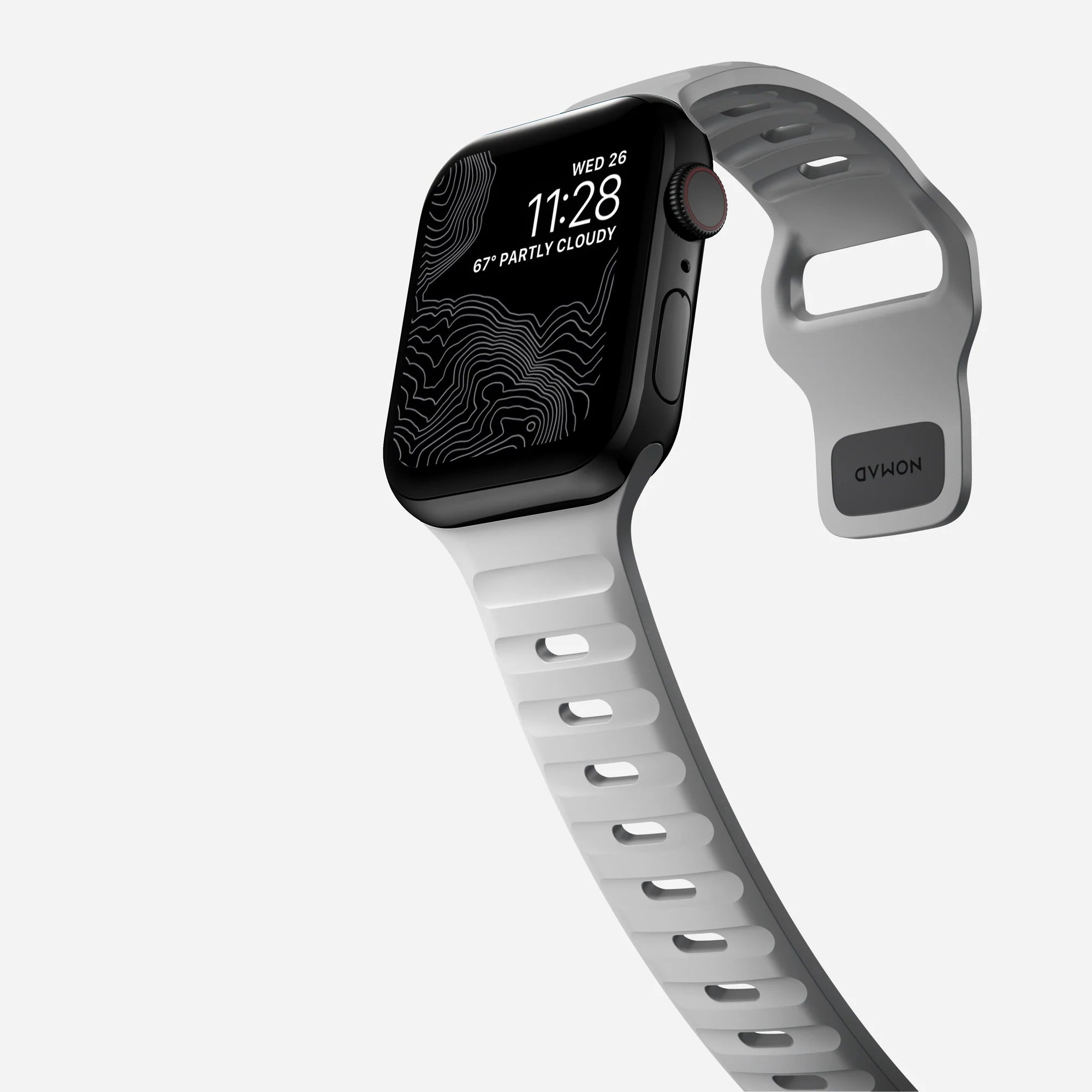Nomad Bracelet silicone sport Apple Watch (gris lunar)