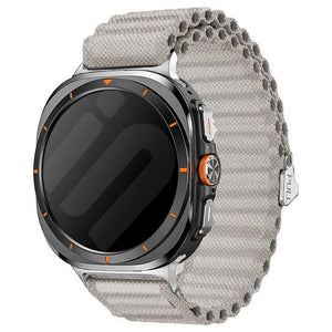 Outdoor Nylon Strap, white, on a watch, 3/4 front view