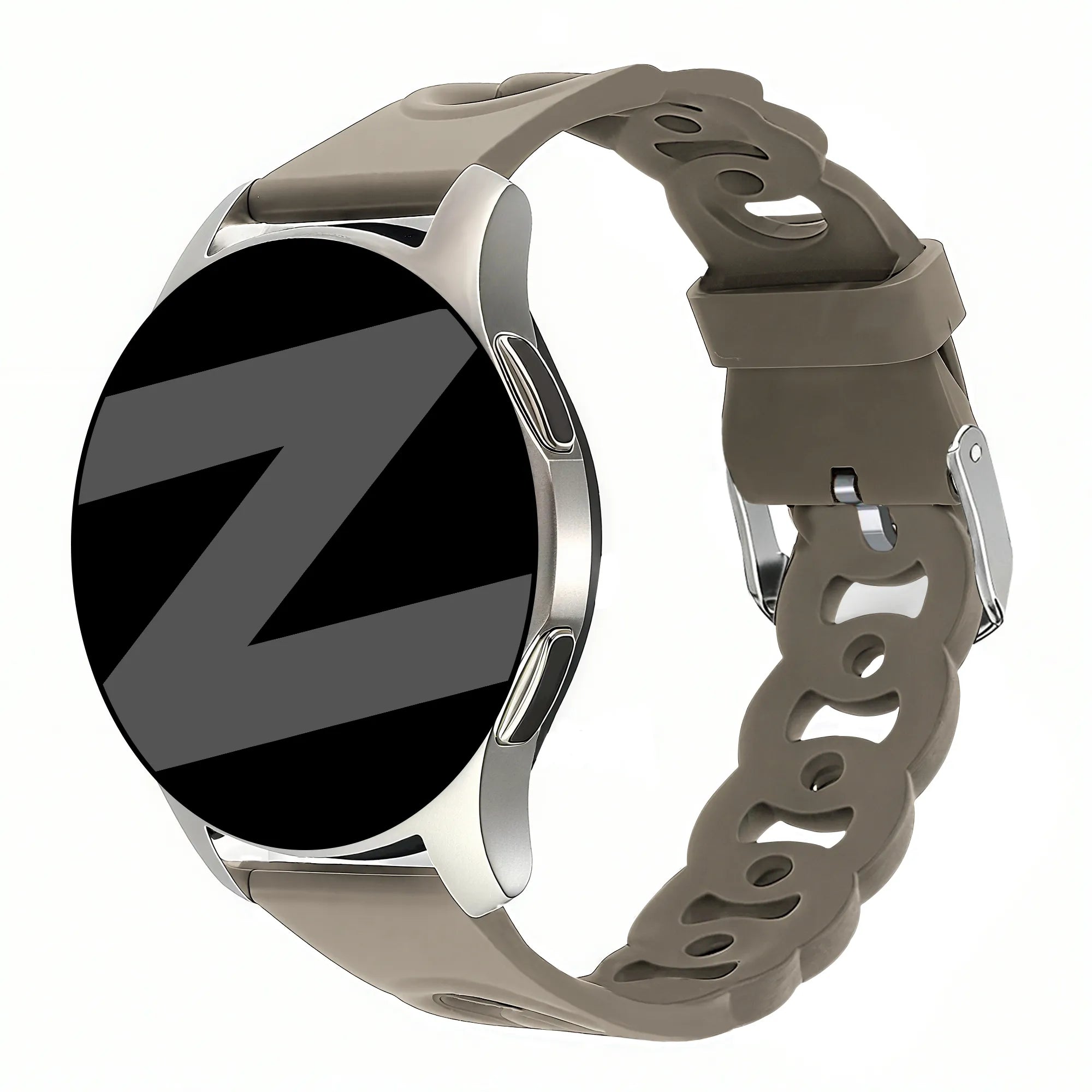 Bandz Bracelet silicone 'Chaînes' Amazfit Active (beige-marron)