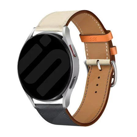 Bracelet cuir Duo Coros Apex 42mm (blanc/ bleu foncé)