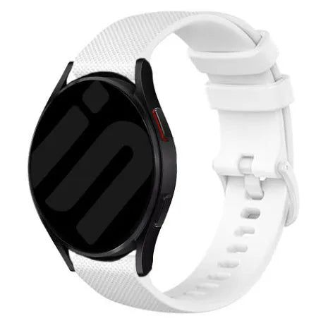 Premium Silicone Strap, white, on a watch, 3/4 front view