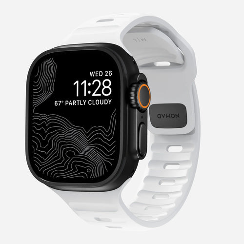 Nomad Bracelet silicone sport Apple Watch (blanc)