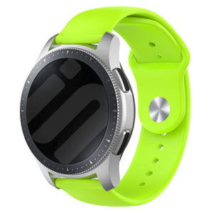 Silicone Sport Strap, light green, on a watch, 3/4 front view