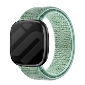 Nylon Strap, mint, on a watch, 3/4 front view