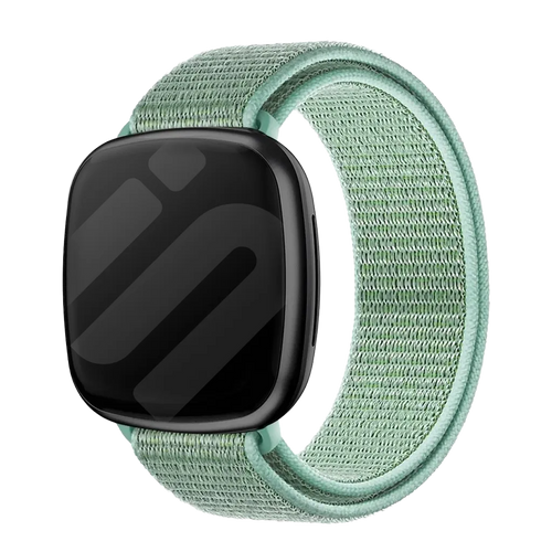 Nylon Strap, mint, on a watch, 3/4 front view