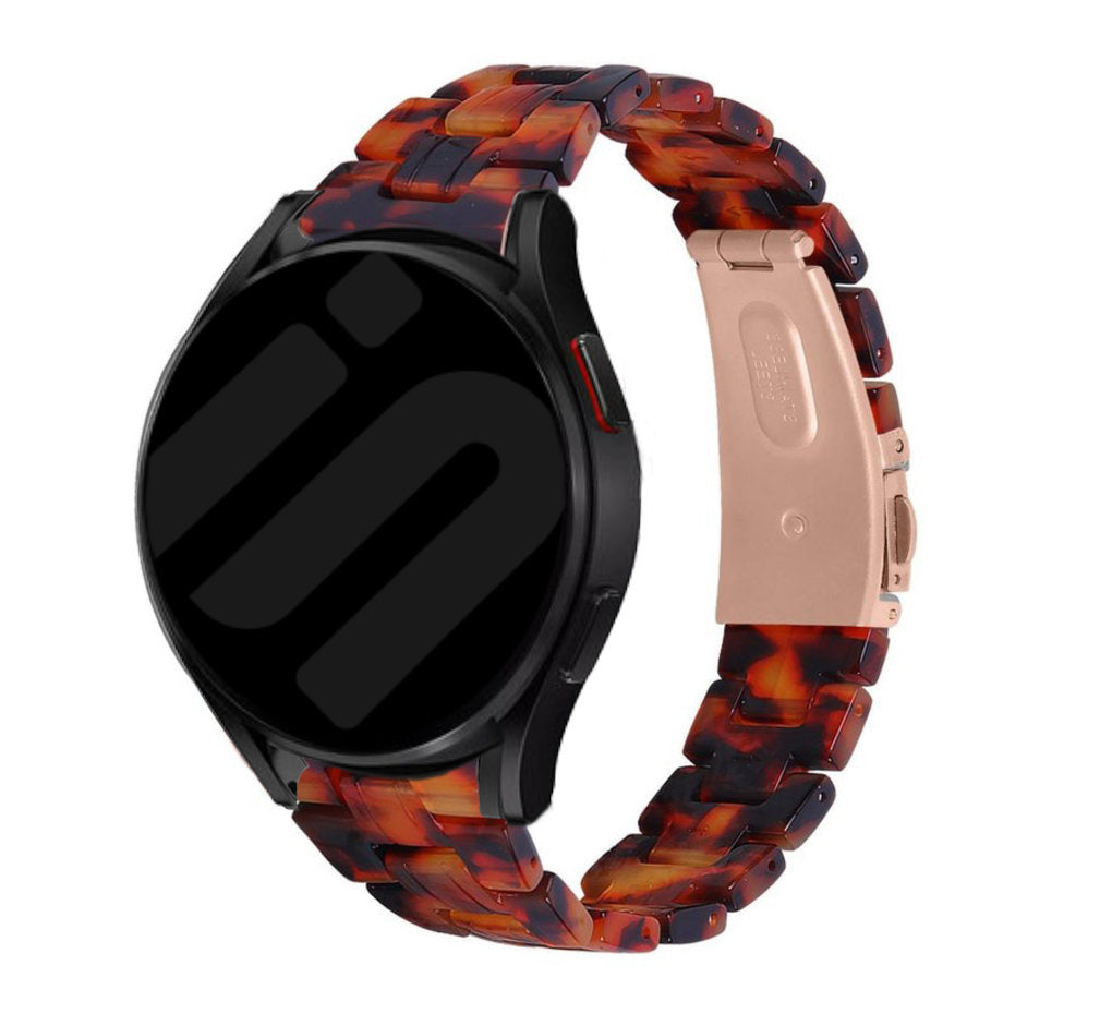 Metal Resin Strap, lava, on a watch, 3/4 front view