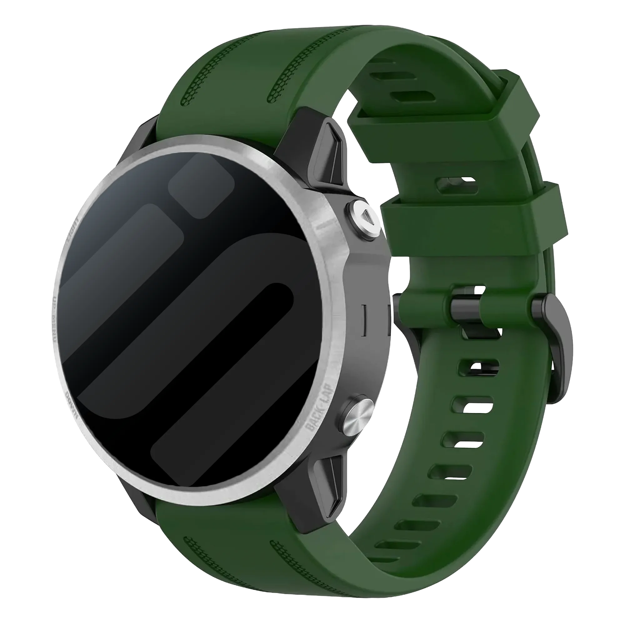Bracelet silicone Garmin Fenix 8 - 43mm (vert armée)