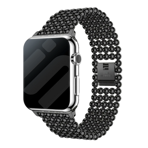 Bracelet perles acier Apple Watch (noir)