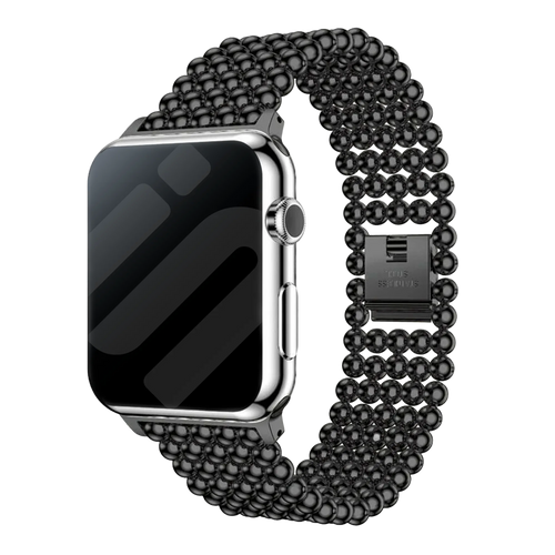 Bracelet perles acier Apple Watch (noir)