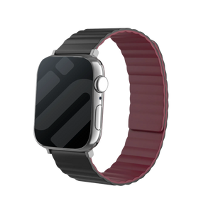 Bracelet silicone magnétique Apple Watch (noir/rouge)