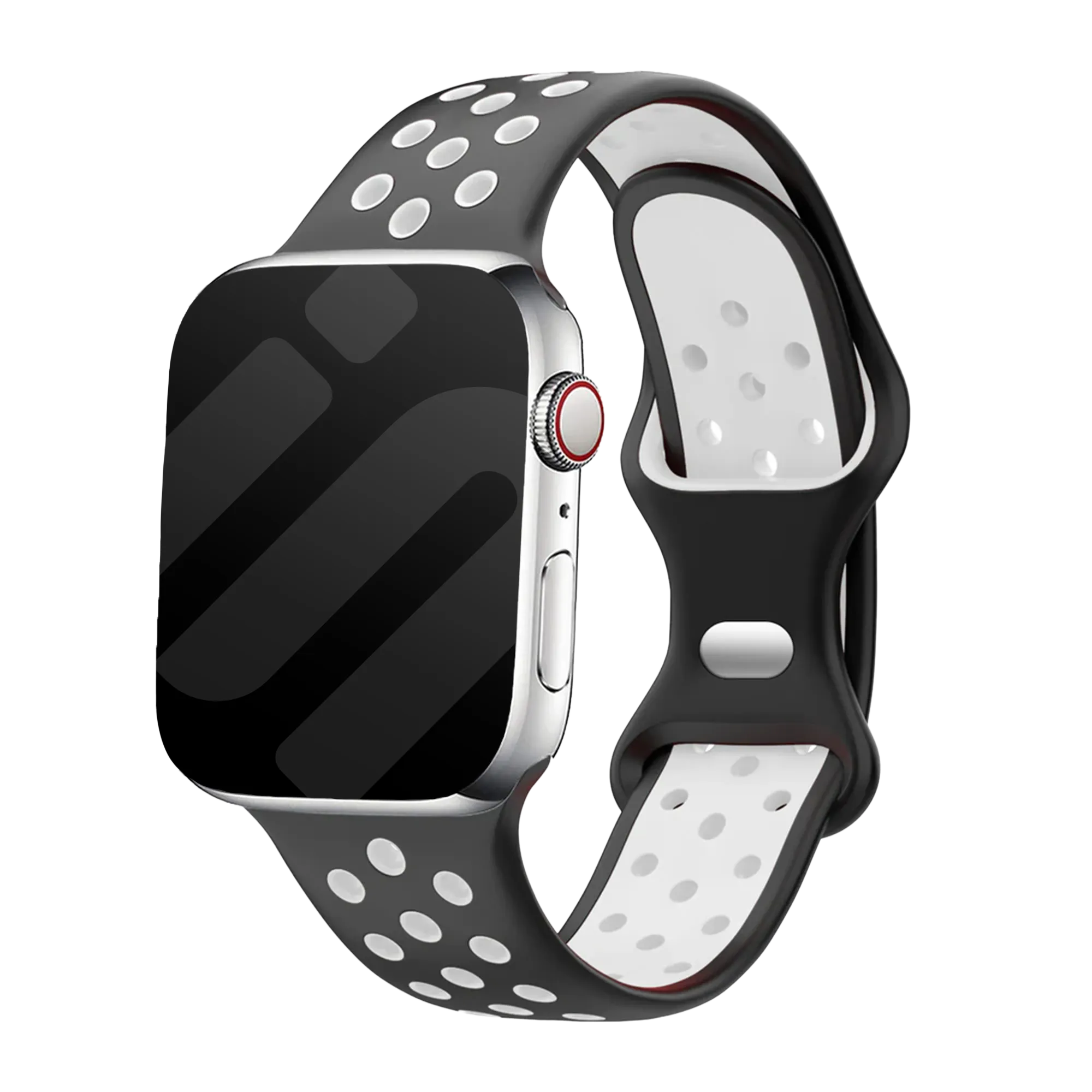 Bracelet Apple Watch sport (noir/blanc)