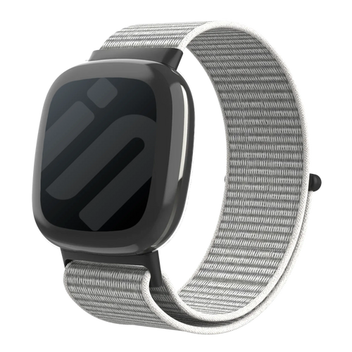 Nylon Strap, grey, on a watch, 3/4 front view