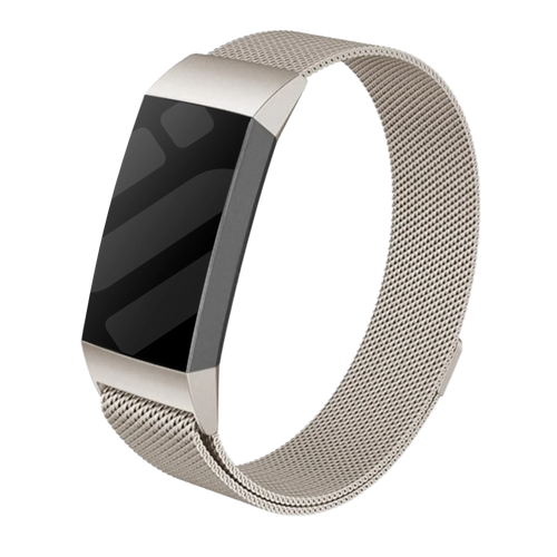 Milanese Strap, starlight, on a watch, 3/4 front view
