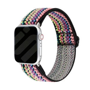Bracelet élastique Apple Watch (rayures colorées)