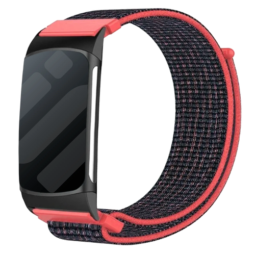 Bracelet nylon Fitbit Charge 5 (rouge/noir)