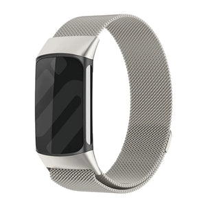 Milanese Strap, starlight, on a watch, 3/4 front view
