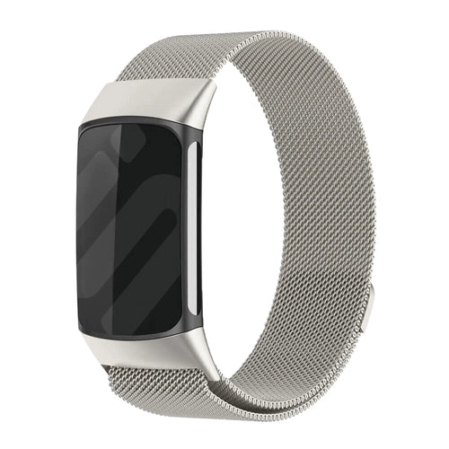 Milanese Strap, starlight, on a watch, 3/4 front view