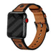 Bracelet cuir vissé Apple Watch (marron foncé)