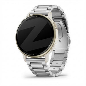 Steel Strap 'Classic', silver, on a watch, 3/4 front view