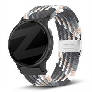 Woven Nylon Strap, slate, on a watch, 3/4 front view