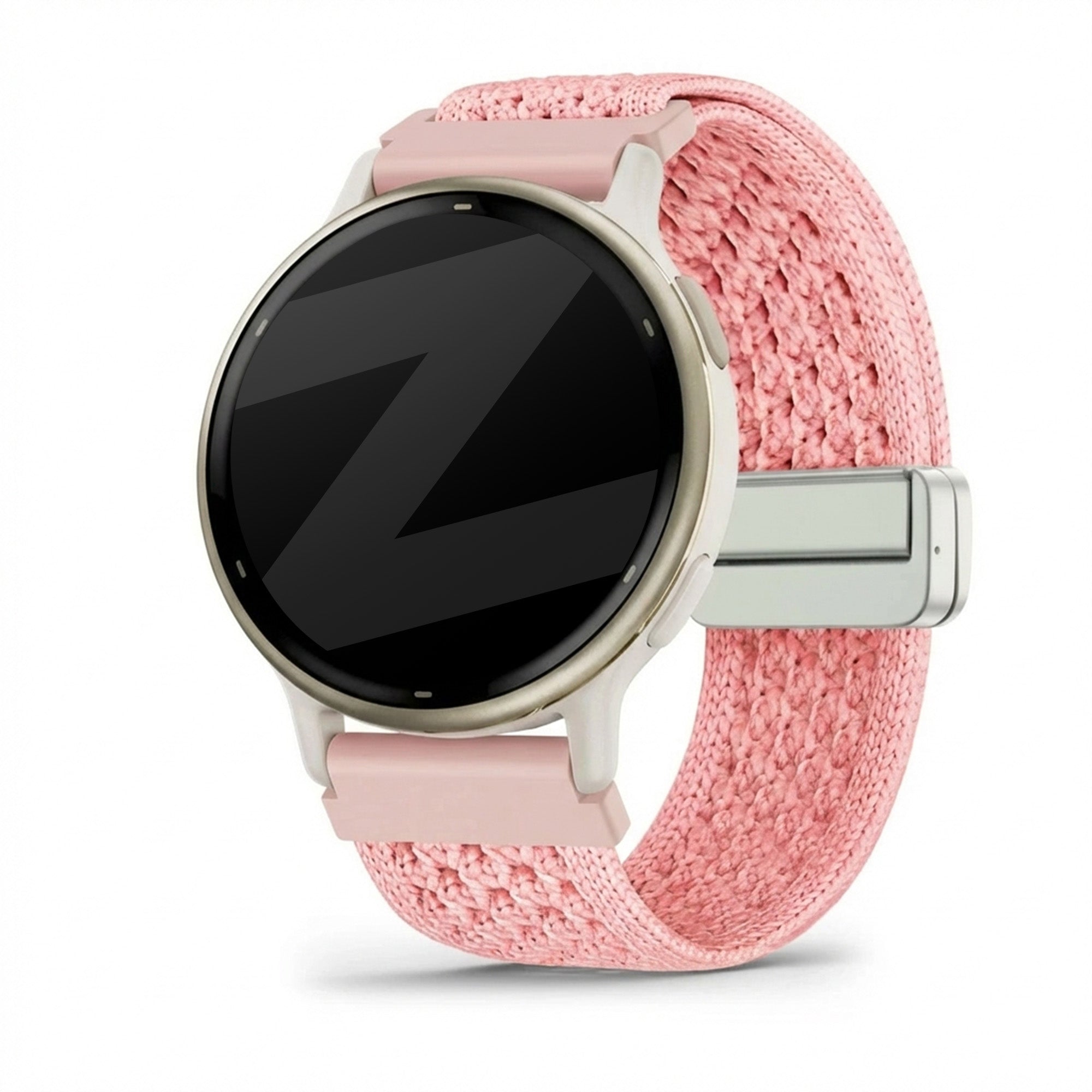 Bandz Garmin Vivoactive 5 Vintage Nylon Strap (Pink)