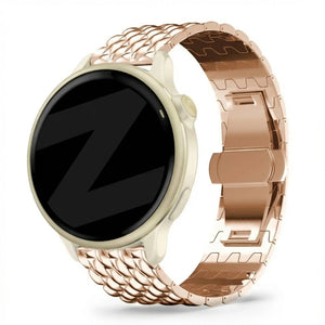 Steel Strap 'Dragon', rose gold, on a watch, 3/4 front view