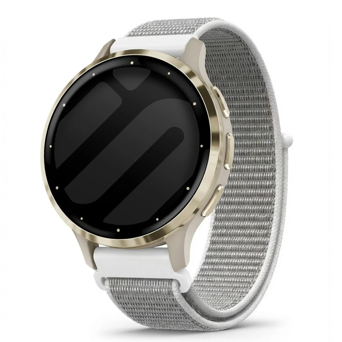 Nylon Strap, seashell, on a watch, 3/4 front view