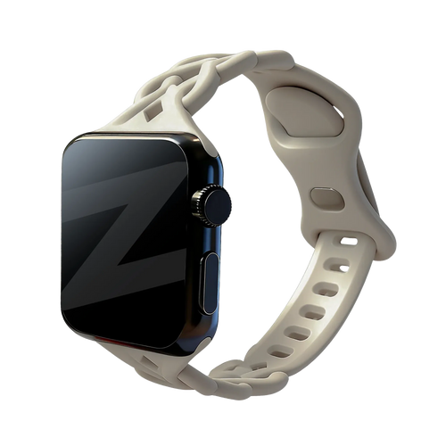 Bandz Apple Watch Silicone Strap 'Braided' (Light Beige)