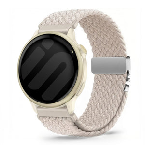 Nylon Braided Strap P-Buckle, starlight, on a watch, 3/4 front view