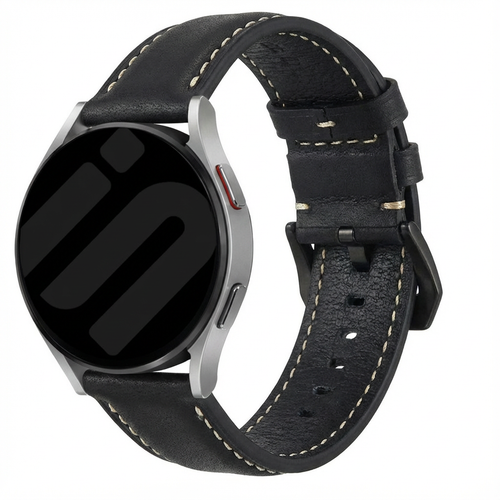 Bracelet cuir authentique universel 24mm (noir)