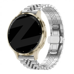 Steel Strap 'Jubilee', silver, on a watch, 3/4 front view