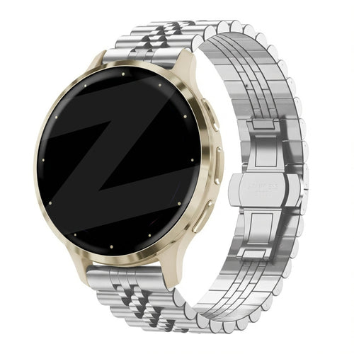 Steel Strap 'Jubilee', silver, on a watch, 3/4 front view