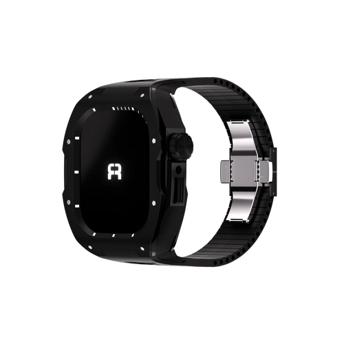 Reqior Apple Watch 45mm Case with Rubber Strap (Black)