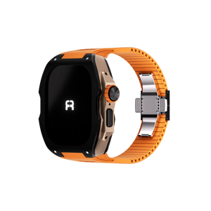 Reqior Boîtier avec bracelet en caoutchouc Apple Watch Ultra (noir/orange)