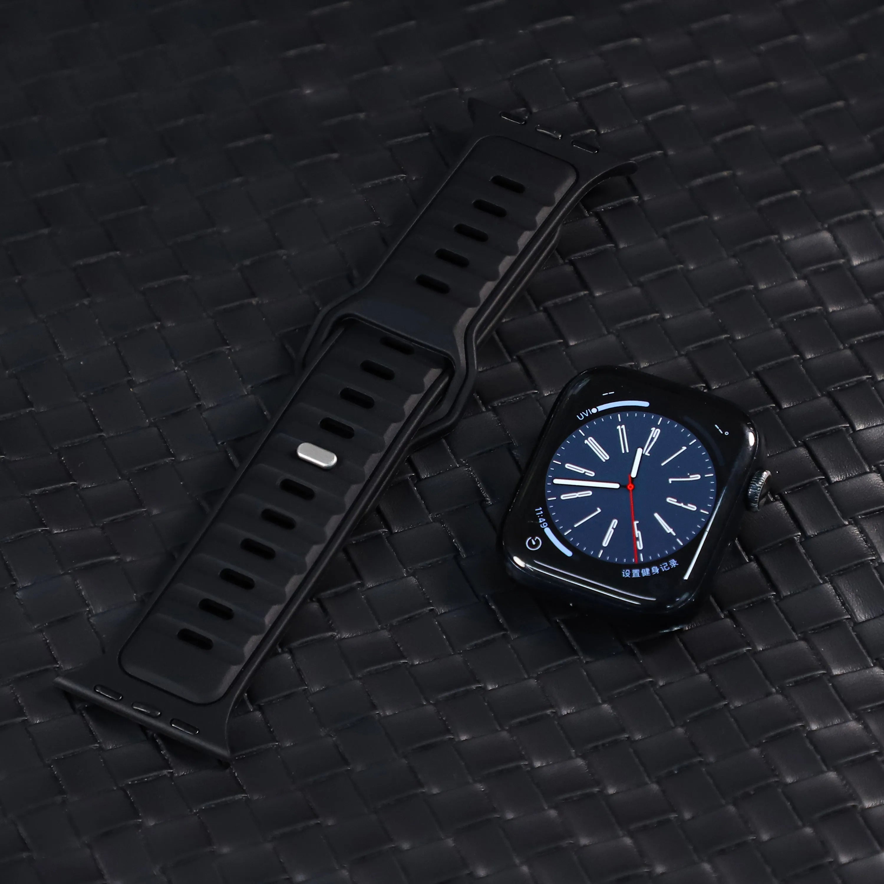Bracelet silicone outdoor pour Apple Watch (noir/noir)