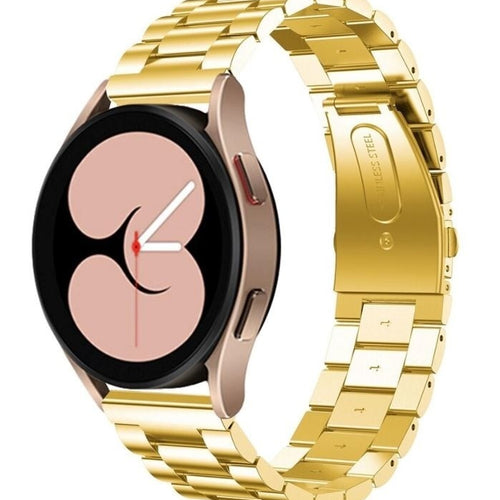 Steel Strap, gold, on a watch, 3/4 front view
