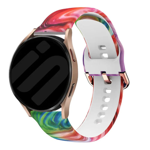 Print Silicone Strap, on a watch, 3/4 front view