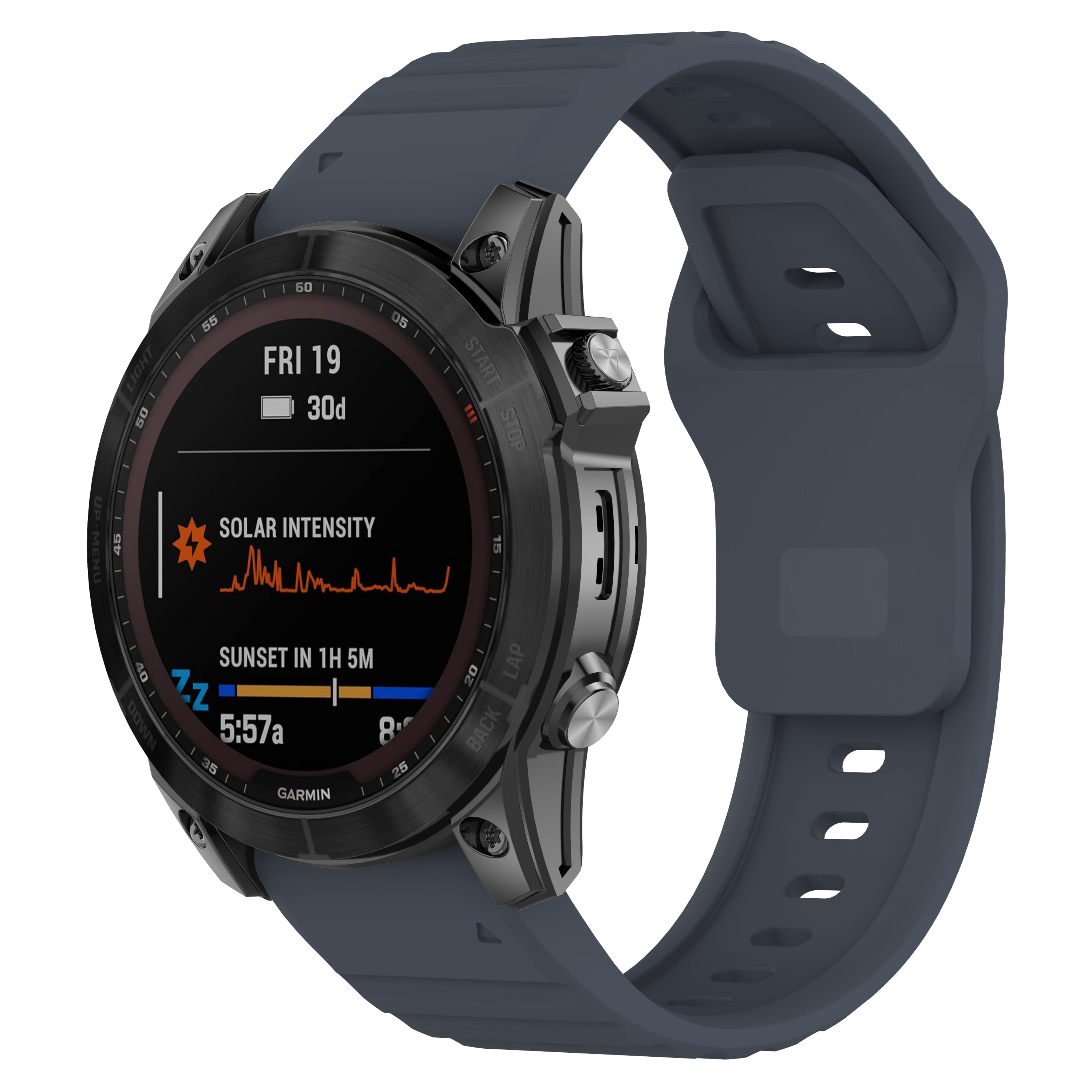 Bracelet silicone Outdoor Garmin MARQ (gris/bleu)